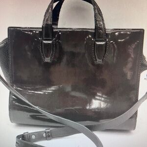 Alexander Wang Brown Patent Leather Satchel With Crossbody Straps